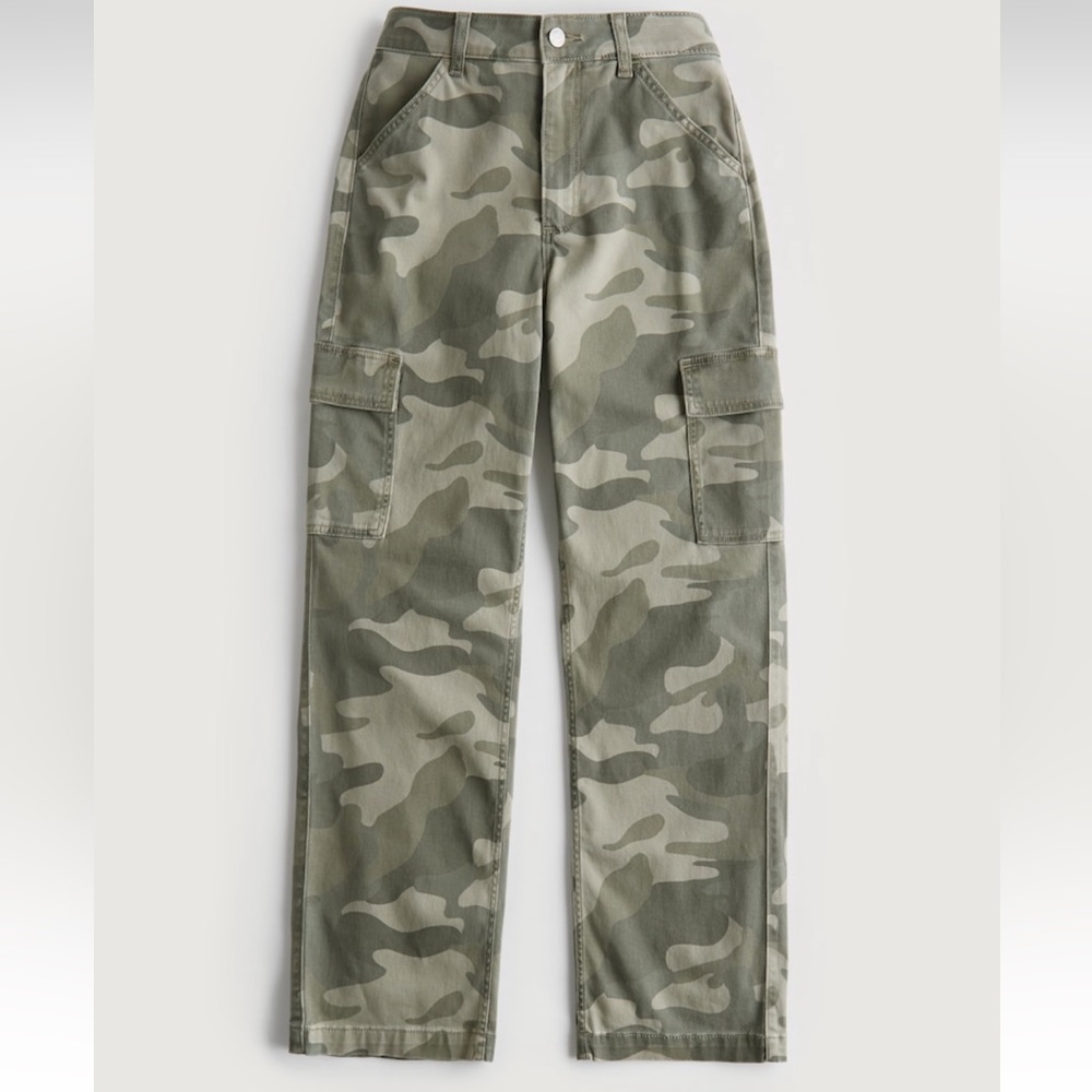 Ultra high rise camo dad cargo pants